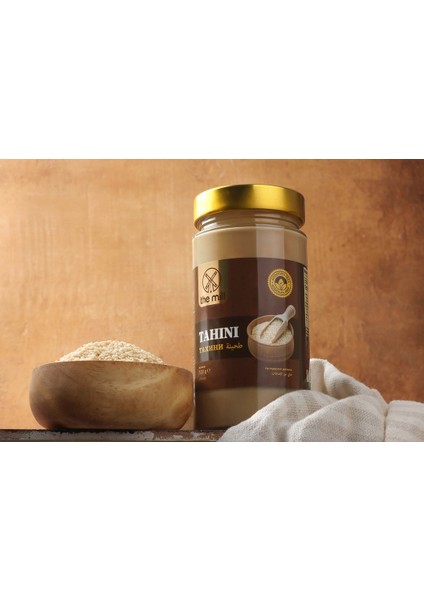 Tahin 500 gr Cam Kavanoz - Helal - Vegan - İnce Öğütülmüş Susam - Doğal Olarak İşlenmiş - Atıştırmalık ve Kahvaltı İçin İdeal - Pekmezle Karıştırılabilir - Demir ve Vitamin Kaynağı