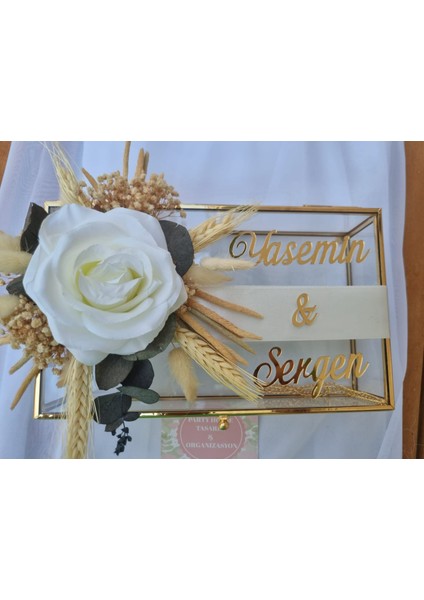 Party Housee Organizasyon Söz Nişan Gold Çikolata Kutusu 14X24CM