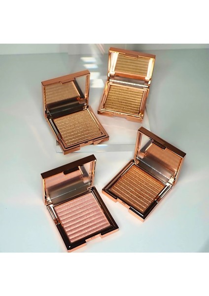 Golden Copper Bronze Star Shine Highlighter Işıltılı Ipeksi Saten Aydinlatici Vegan Makeup Glow modelleri
