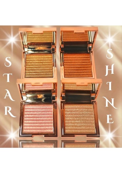Golden Copper Bronze Star Shine Highlighter Işıltılı Ipeksi Saten Aydinlatici Vegan Makeup Glow fırsatları