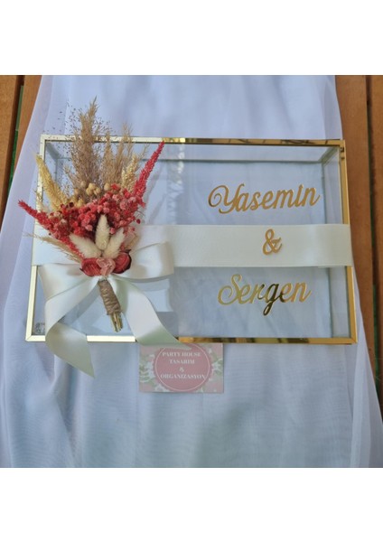 Party Housee Organizsayon Söz Nişan Gold Çikolata Kutusu 22X32CMCM