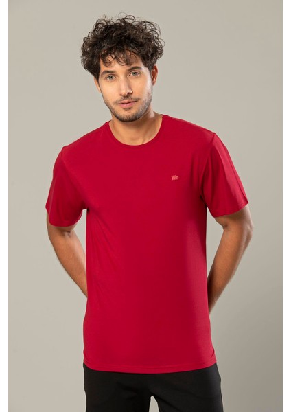 Bordo Erkek Modal Comfort Fit Basic T-Shirt 239