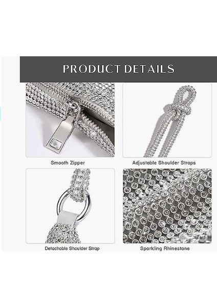 Kadın Rhinestone Akşam Debriyaj Çantası Crossbody Çanta El Çantası Sparkly Rhinestone Çanta Debriyaj Çantası Parti Gelin Gece Çantası Için (Yurt Dışından) fiyatları