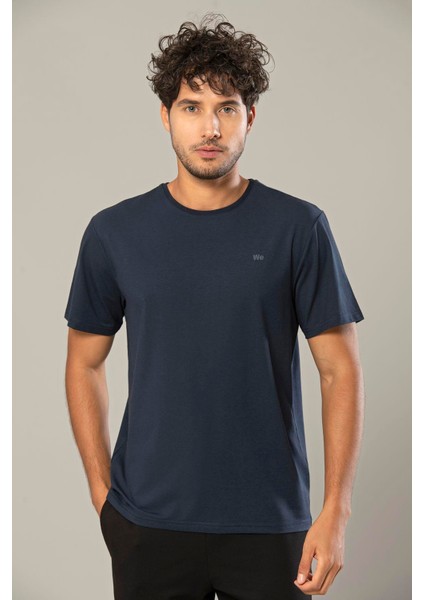 Lacivert Erkek Modal Comfort Fit Basic T-Shirt 239