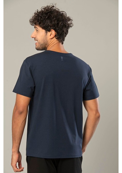 Lacivert Erkek Modal Comfort Fit Basic T-Shirt 239