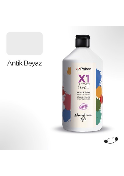 X1 Art Multisurface Hobi Boyası Antik Beyaz 1000 ml