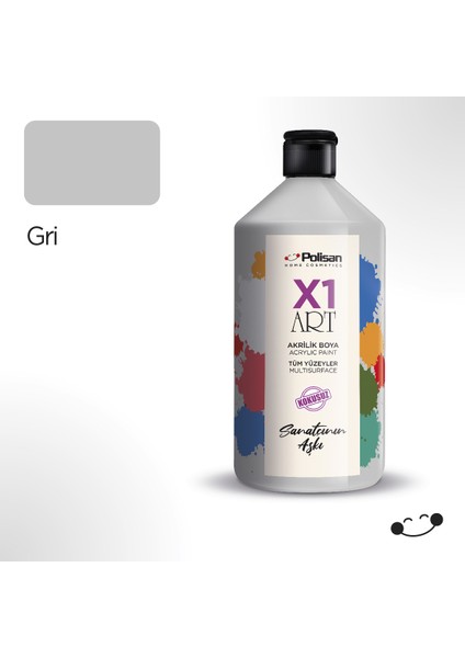 X1 Art Multisurface Hobi Boyası Gri 1000 ml