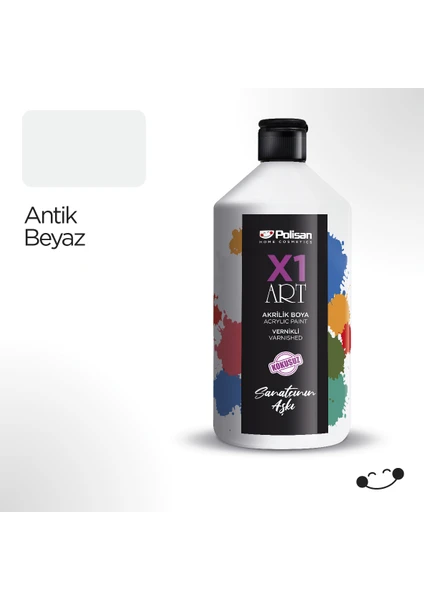 X1 Art Vernikli Hobi Boyası Antik Beyaz 1000 ml