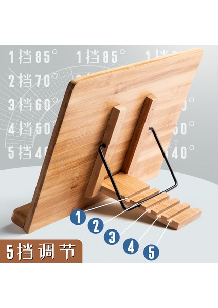 Ahşap Katlanabilir Kitap Okuma Standı - Kitap-Tablet Tutma Standı Bambu-5 Kademeli fiyatları
