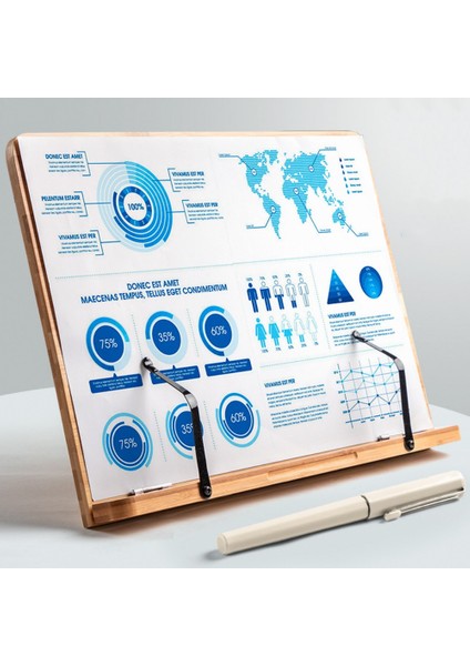 Ahşap Katlanabilir Kitap Okuma Standı - Kitap-Tablet Tutma Standı Bambu-5 Kademeli indirimleri