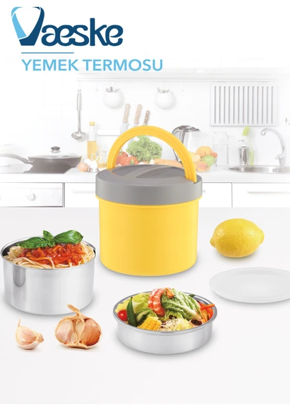 Paslanmaz Çelik Kolay Taşınabilir Yemek Termosu 1.2lt