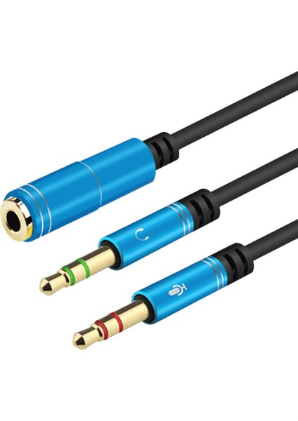 Ayırıcı 0. 3.5mm 2 Mikrofon Dizüstü Mavi