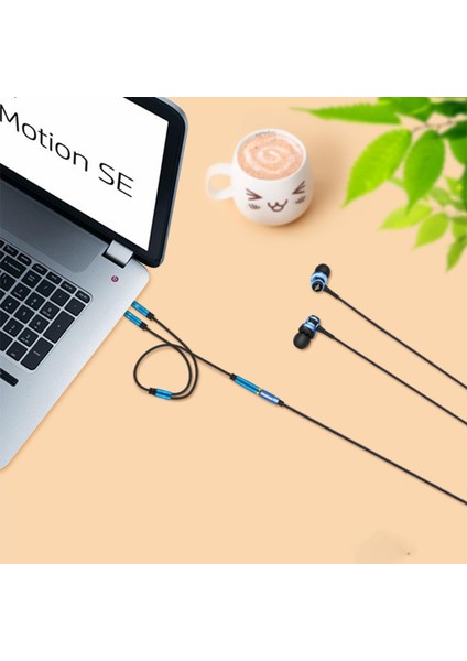 Ayırıcı 0. 3.5mm 2 Mikrofon Dizüstü Mavi