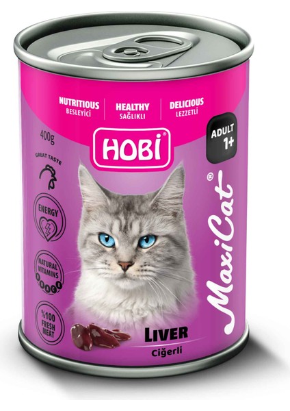 Maxicat Ciğerli Kedi Konserve 400 gr x 4 Adet