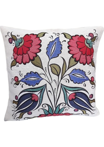 Dokuma Osmanlı Çini Motifli Yastık Kılıfı