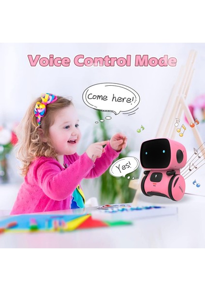 Kaekid Dokunmatik Sensörlü Interaktif Akıllı Robotik - Pembe
