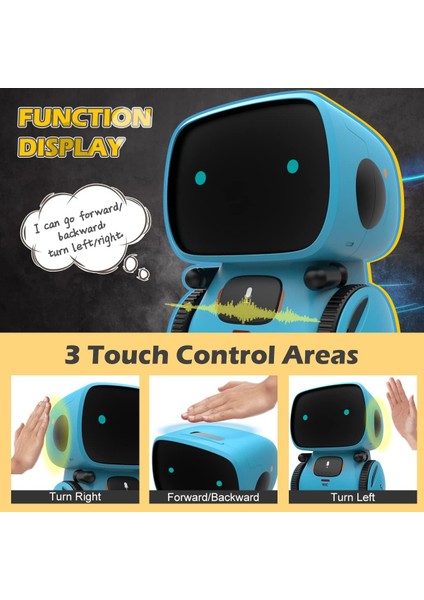 Kaekid Dokunmatik Sensörlü Interaktif Akıllı Robotik - Mavi