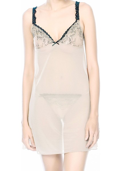 Kadın Ekru Jasıda Dantelli Gecelik Takım EDY4385 modelleri