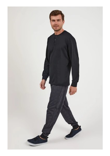 Pamuk Uzun Kol Erkek Pijama Takım 2316