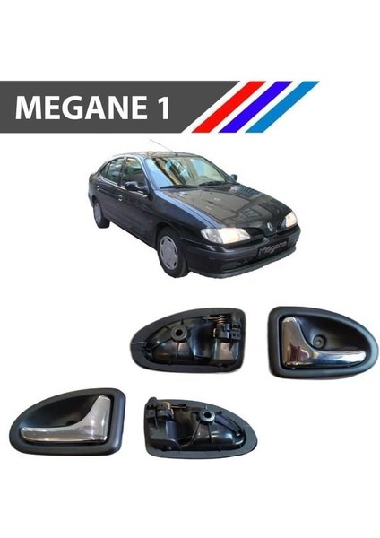 Megane 1 Iç Açma Kolu Sağ ve Sol Takım Parlak Krom M3369