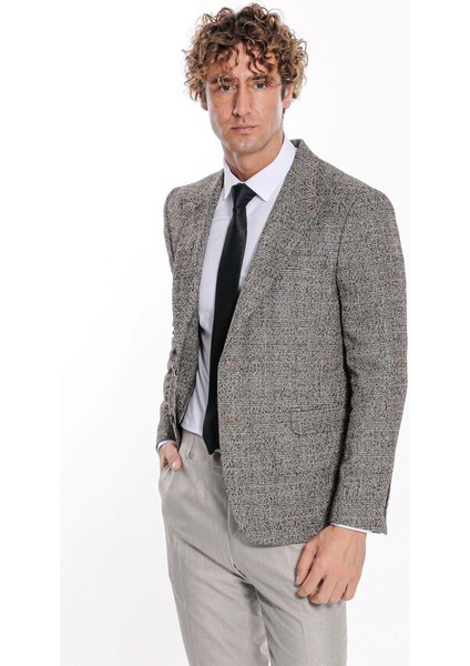 Ekose Desen Slim Fit Siyah Erkek Ceket modelleri