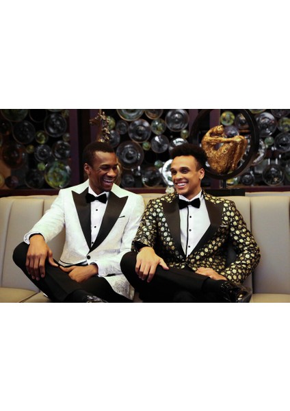 Çiçek Desenli Sivri Yaka Siyah Erkek Smokin Ceket indirimleri