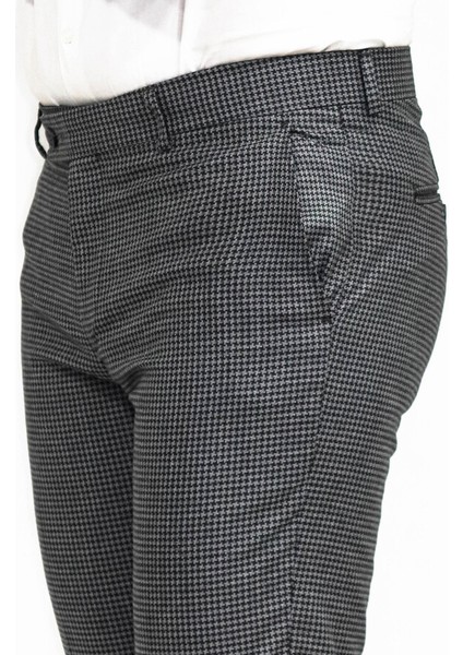 Kazayağı Desenli Füme Erkek Pantolon fiyatları