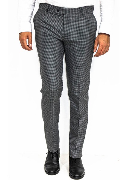 Kazayağı Desenli Füme Erkek Pantolon fırsatları