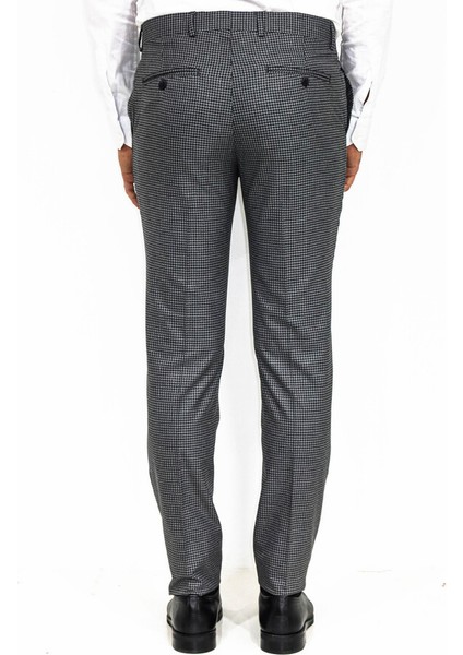 Kazayağı Desenli Füme Erkek Pantolon indirimleri