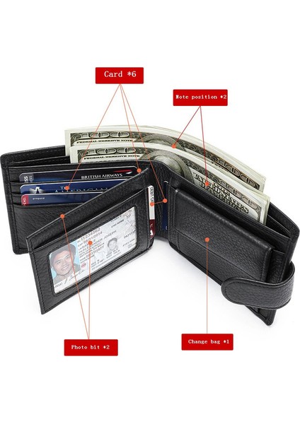 Retro Erkek Cüzdan - Siyah (Yurt Dışından) fırsatları