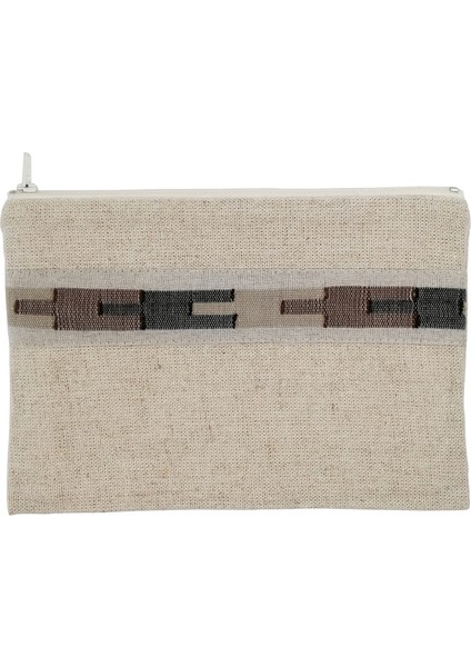 Ekru Su Yolu Makyaj Çantası