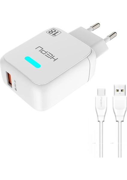 3.0 Qualcomm 18W Hızlı Şarj Aleti Type-C Kablo Adaptör Set Samsung Huawei Xiaomi Uyumlu HP618