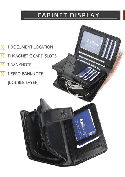 Kısa Çok Fonksiyonlu Fermuarlı Cüzdan - Koyu Kahverengi (Yurt Dışından) fiyatları