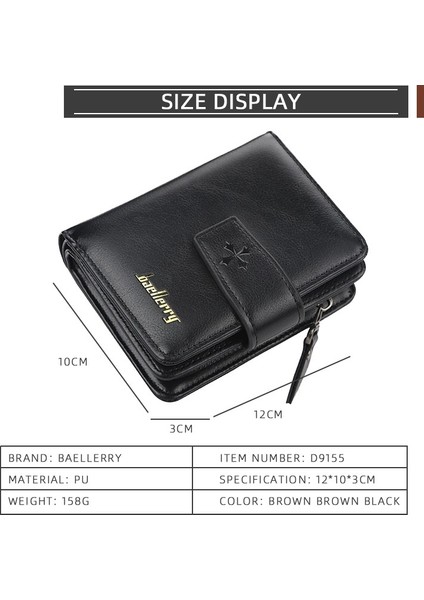 Kısa Çok Fonksiyonlu Fermuarlı Cüzdan - Koyu Kahverengi (Yurt Dışından) modelleri