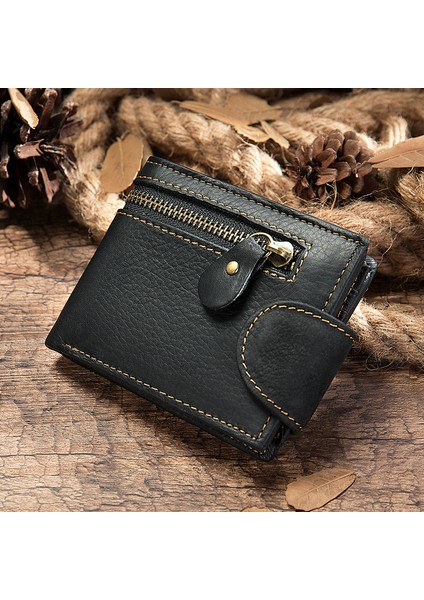 Erkek Tokalı Çok Fonksiyonlu Cüzdan - Siyah (Yurt Dışından)