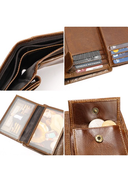 Retro Erkek Cüzdan - Kahverengi (Yurt Dışından) fırsatları