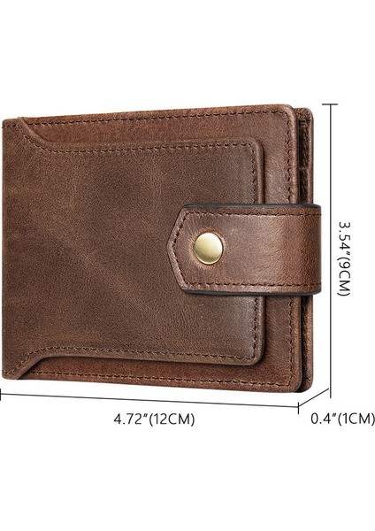 Erkek Kısa Retro Cüzdan - Koyu Kahverengi (Yurt Dışından) fiyatları