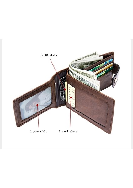 Erkek Kısa Retro Cüzdan - Koyu Kahverengi (Yurt Dışından) fırsatları