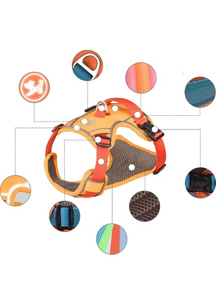 Yansıtıcılı Köpek Göğüs Tasması - Altın (Yurt Dışından) fırsatları