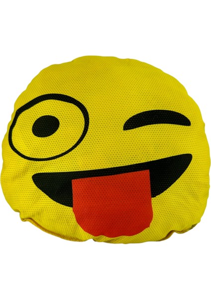 Emoji Oto Boyun Yastığı Dil Sarı