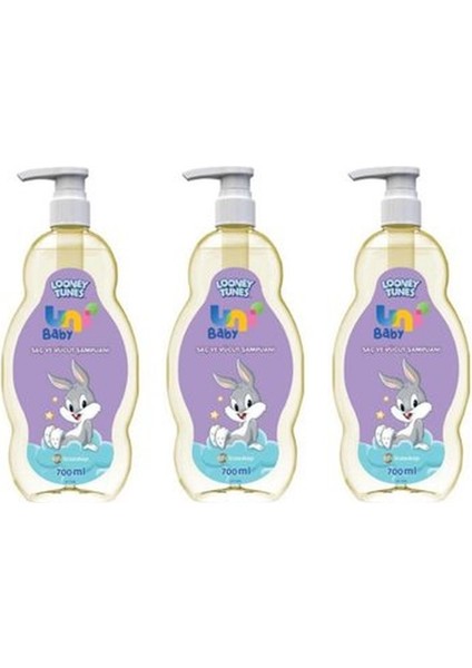 Boyasız Bebek Saç Şampuanı Looney Tunes 700 Ml X 3