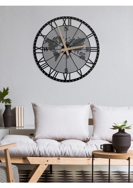 Dekoratif Metal Duvar Saati Pusula Temalı Dünya Haritası 45X45CM fırsatları