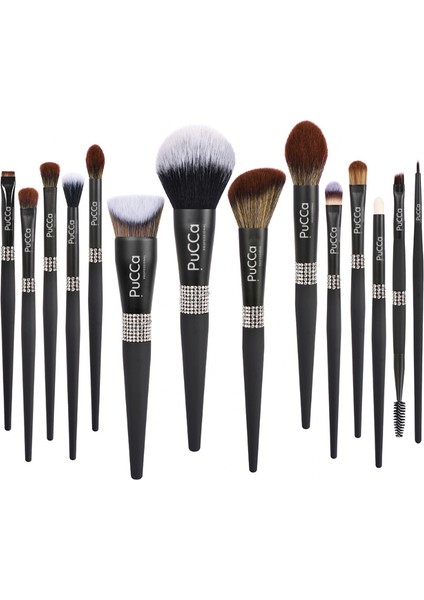 Luxury Black Matte 14 Parça Makyaj Fırça Seti + Çanta fiyatları