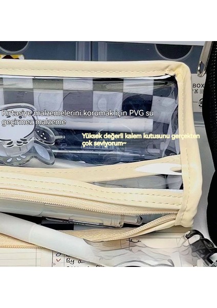 Şeffaf Dama Tahtası Büyük Kapasiteli Su Geçirmez Kırtasiye Çantası (Yurt Dışından) fırsatları