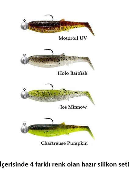 Cannibal Shad 6.8cm 3gr+5gr #1/0 Clear Water 4+4 Adet Silikon Seti