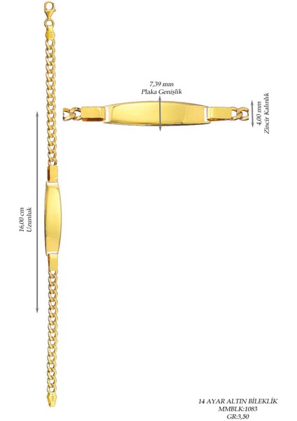Çocuk 14 Ayar Altın Künye Bileklik modelleri