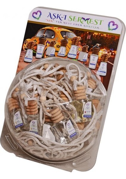 Aşk-I Sermest Fanus Standlı 90 Adet 8 ml Aşkın Gözyaşları Araç Parfümü Oto Araba Kokusu fiyatları