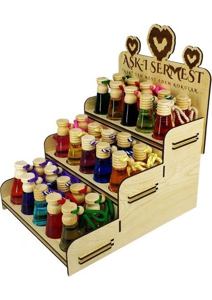 Aşk-I Sermest Beyaz Ahşap Standlı 90 Adet 8 ml Yasemin Araç Parfümü Oto Araba Kokusu modelleri