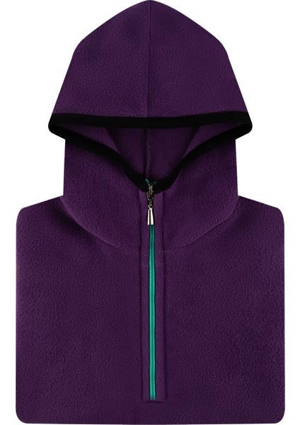 Çocuk Polar Yarım Fermuarlı Kapşonlu Kanguru Cep Sweatshirt Lacivert Unisex fırsatları