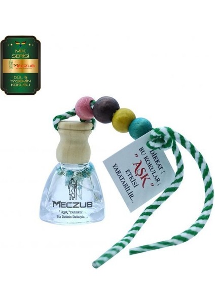 Meczub Mix Serisi Gül & Yasemin 10 ml Üçgen Şişe Oto Kokusu Araç Araba Parfümü